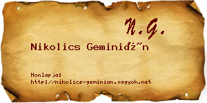 Nikolics Geminián névjegykártya